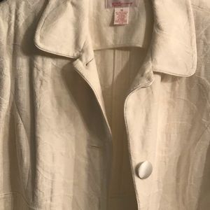 Nine West NWT Ivory Brocade Jacket Long Sz 14